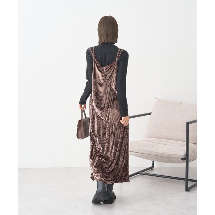 クラッシュベロアシャーリングワンピース | earth music&ecology  | 詳細画像10 