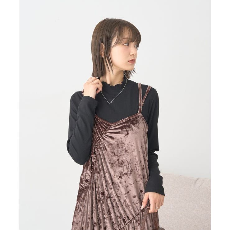クラッシュベロアシャーリングワンピース | earth music&ecology  | 詳細画像11 