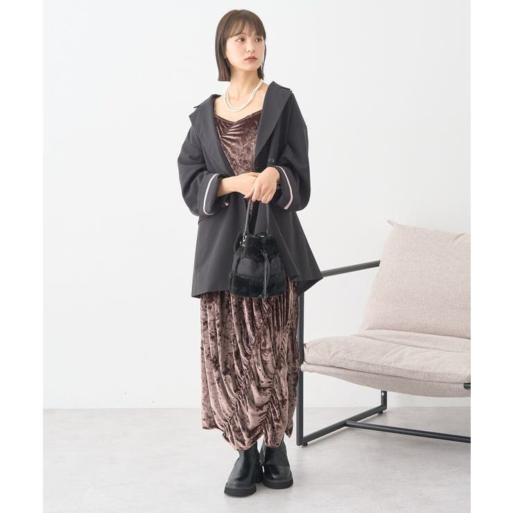 クラッシュベロアシャーリングワンピース | earth music&ecology  | 詳細画像12 