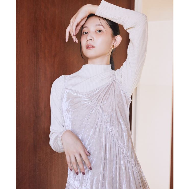 クラッシュベロアシャーリングワンピース | earth music&ecology  | 詳細画像3 