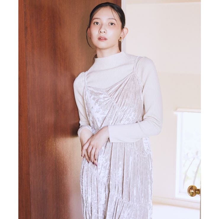 クラッシュベロアシャーリングワンピース | earth music&ecology  | 詳細画像4 