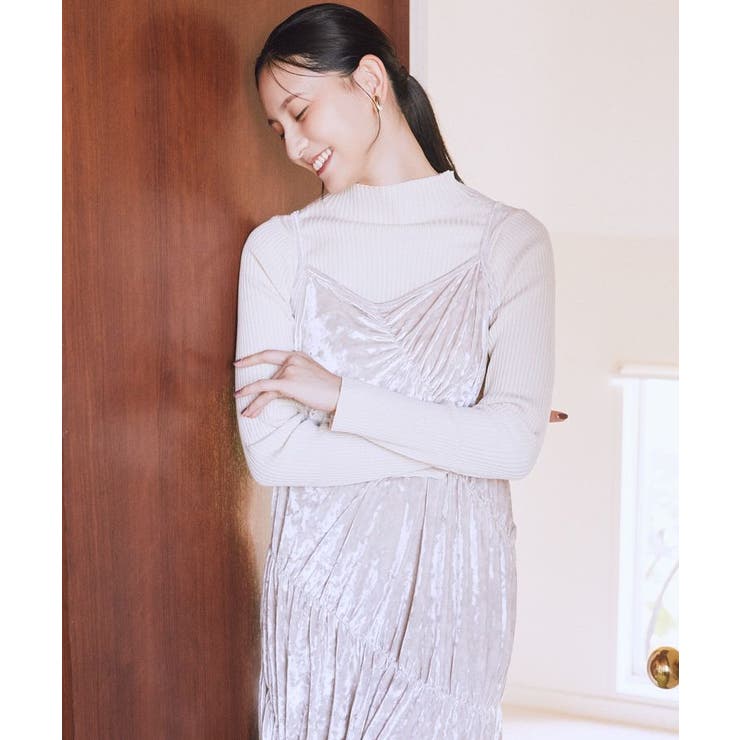 クラッシュベロアシャーリングワンピース | earth music&ecology  | 詳細画像5 