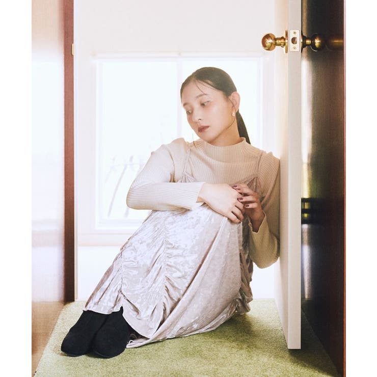 クラッシュベロアシャーリングワンピース | earth music&ecology  | 詳細画像6 