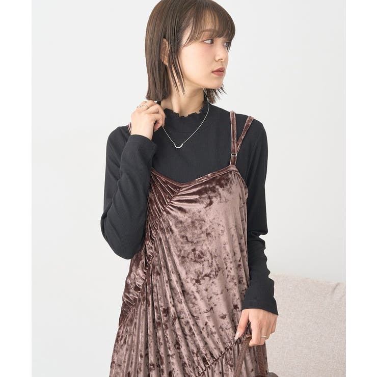 クラッシュベロアシャーリングワンピース | earth music&ecology  | 詳細画像11 