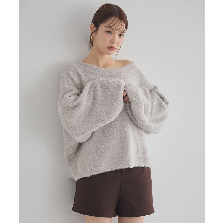 オフショルフェザーニットプルオーバー | earth music&ecology  | 詳細画像5 