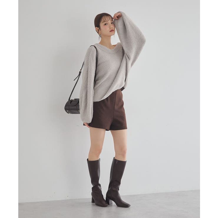 オフショルフェザーニットプルオーバー | earth music&ecology  | 詳細画像6 