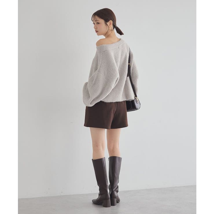 オフショルフェザーニットプルオーバー | earth music&ecology  | 詳細画像9 