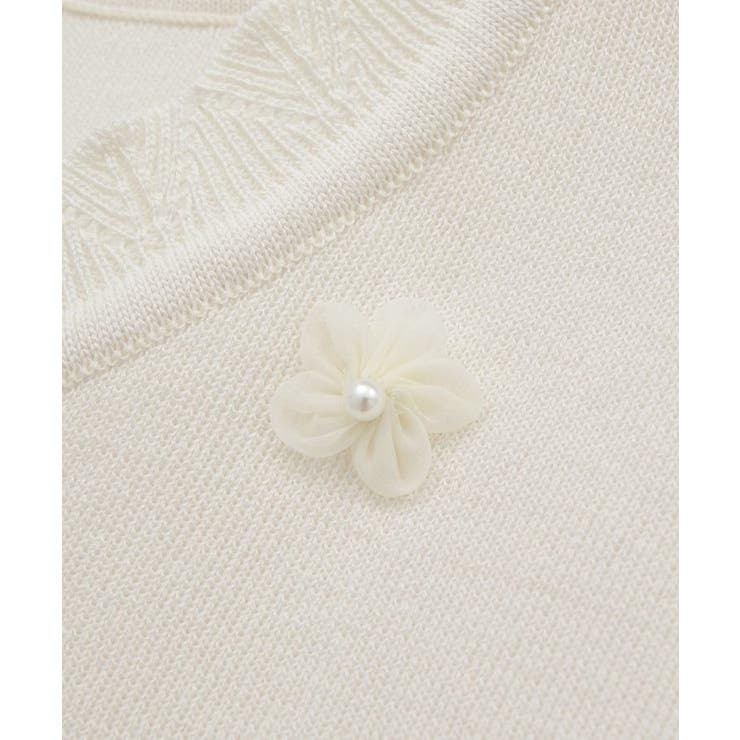 フラワーモチーフニットベスト | earth music&ecology  | 詳細画像24 