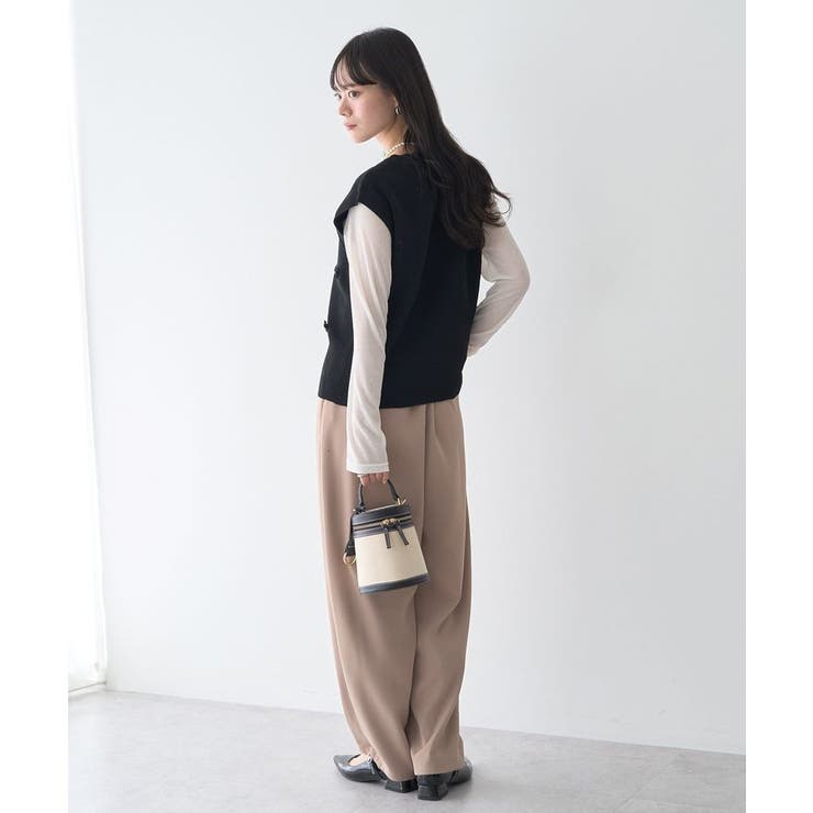 フラワーモチーフニットベスト | earth music&ecology  | 詳細画像13 