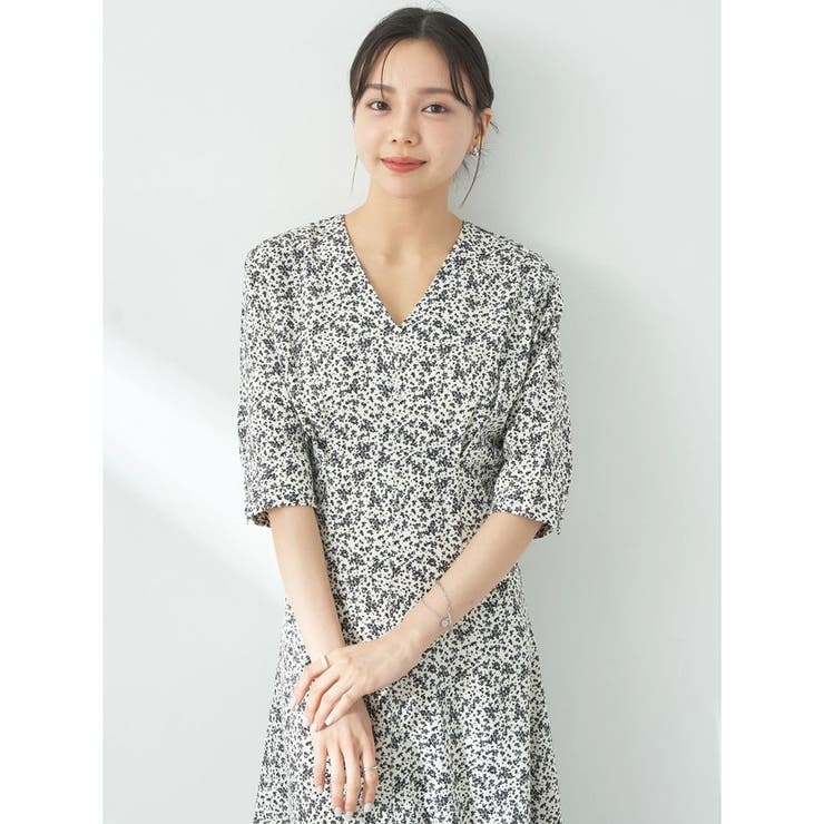 小花柄Vネックワンピース[品番：EMEW0044220]｜earth