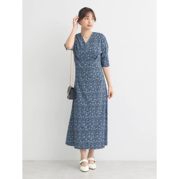 小花柄Vネックワンピース[品番：EMEW0044220]｜earth