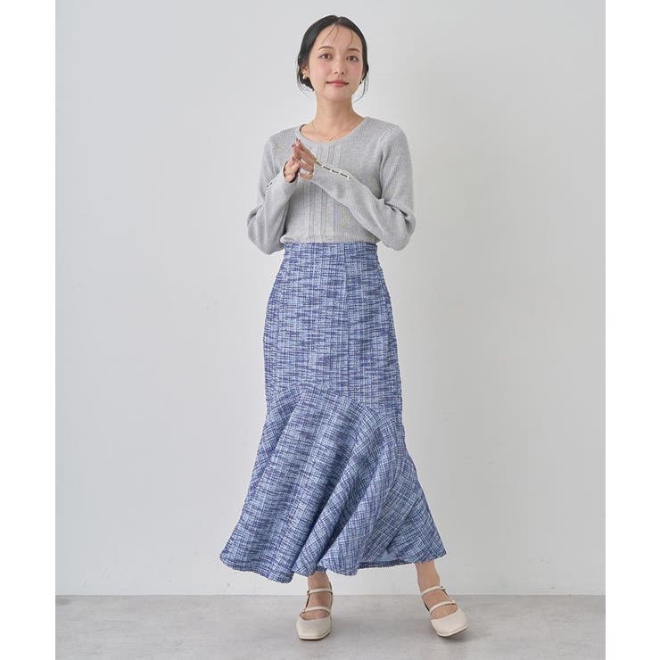 カットソーツイードマーメイドスカート[品番：EMEW0045980  