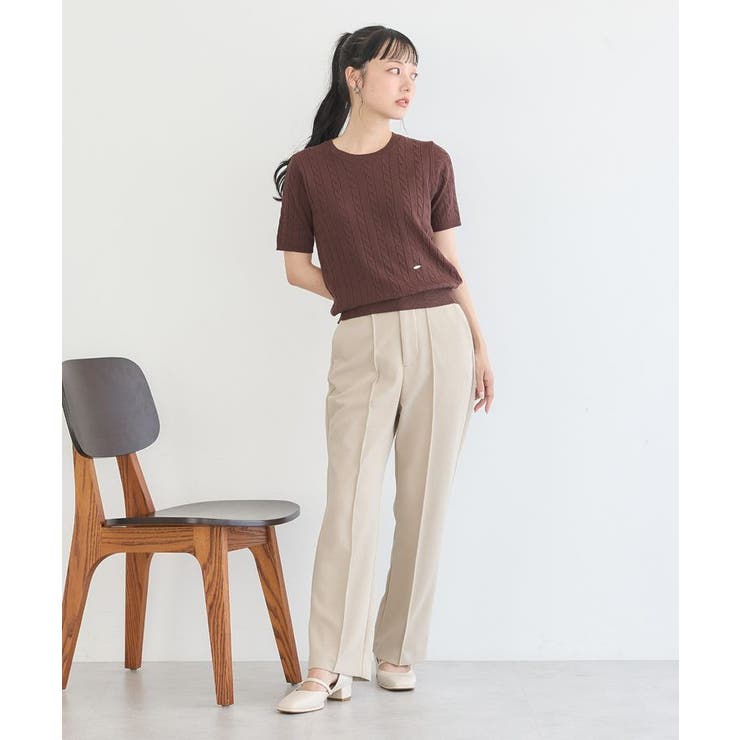 半袖ケーブルニットプルオーバー | earth music&ecology  | 詳細画像15 