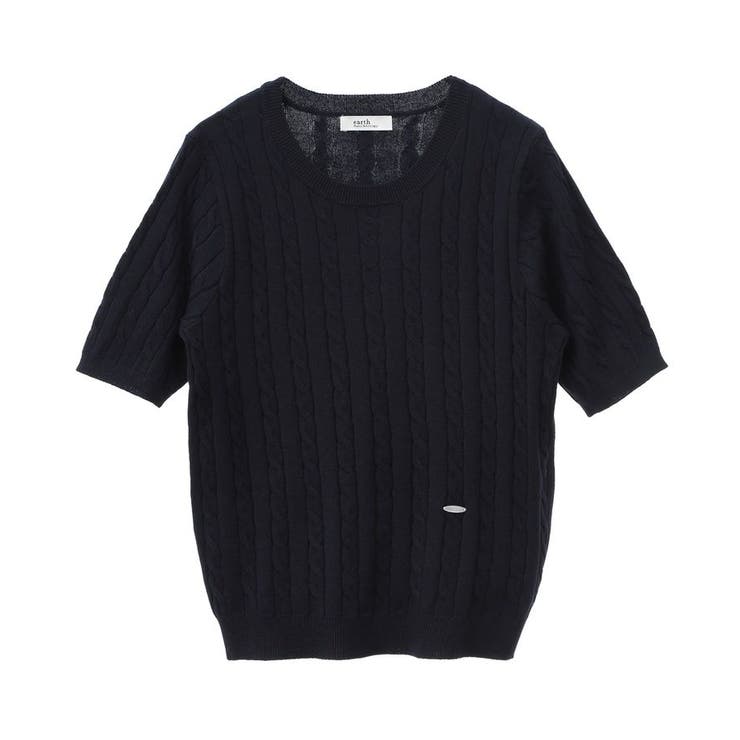 半袖ケーブルニットプルオーバー | earth music&ecology  | 詳細画像38 