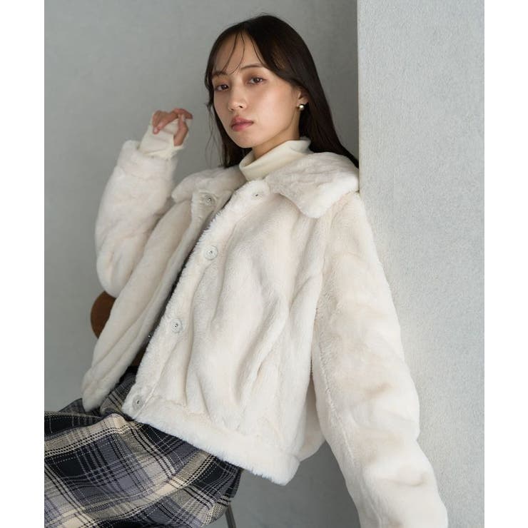 earth music&ecology きいろ フェイクファーコート M