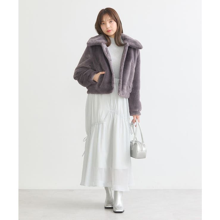 超美品GUESS by Marcianoのエコファーコート　未使用 ファーコート フォックスファーコート ファー レディース 冬 40