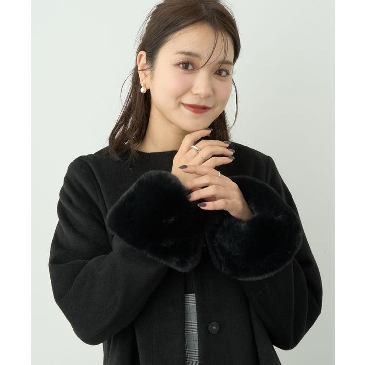 ファーカフスノーカラーコート | earth music&ecology  | 詳細画像25 