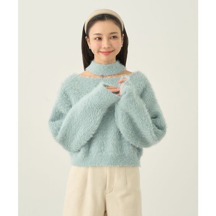 MUVEIL Online Shop｜ミュベール公式オンラインショップ MUVEIL ミントグリーン リブ編みセーター 長袖 MUVEIL ミントグリーン リブ編みセーター 長袖