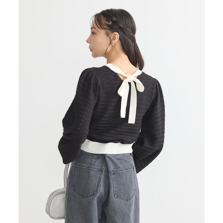 配色バックリボンプルオーバー | earth music&ecology  | 詳細画像23 