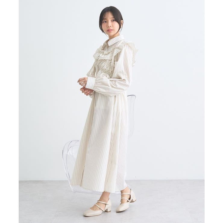 SET2点シャーリングビスチェ+シャツワンピース[品番：EMEW0048124