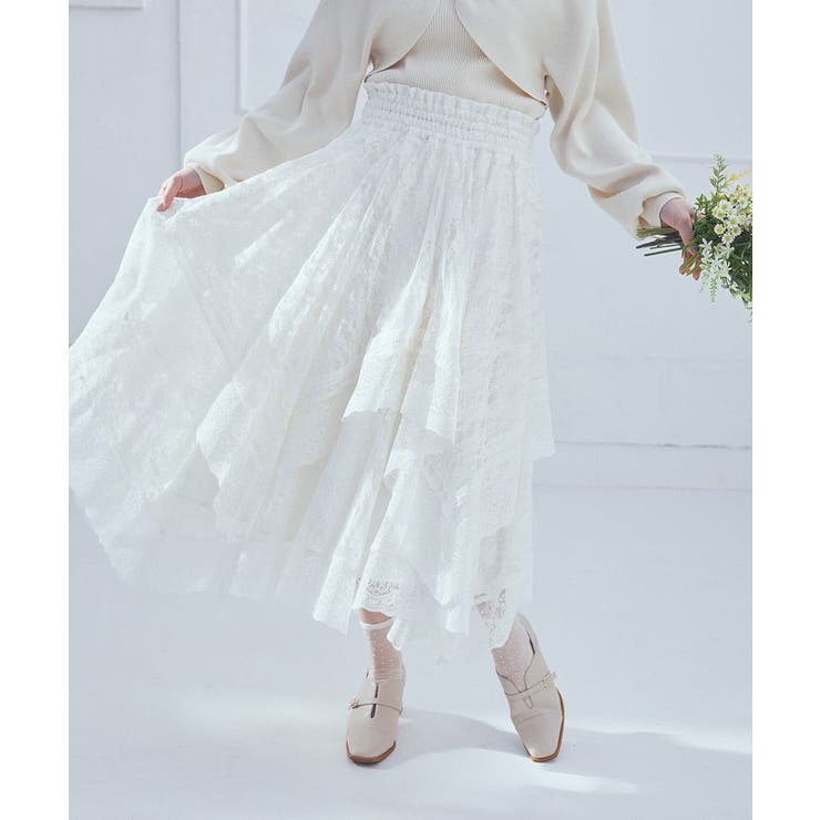 レースイレヘムスカート | earth music&ecology  | 詳細画像1 