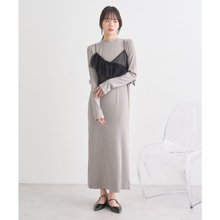 SET2点アシメチュールビスチェ＋ワンピース[品番：EMEW0047809]｜earth 