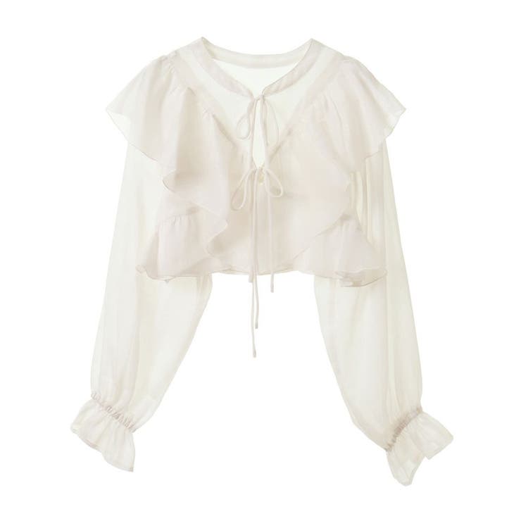 シアーラッフルショートボレロ | earth music&ecology  | 詳細画像36