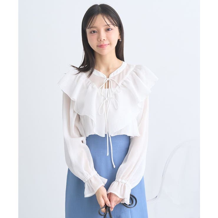 シアーラッフルショートボレロ | earth music&ecology  | 詳細画像7