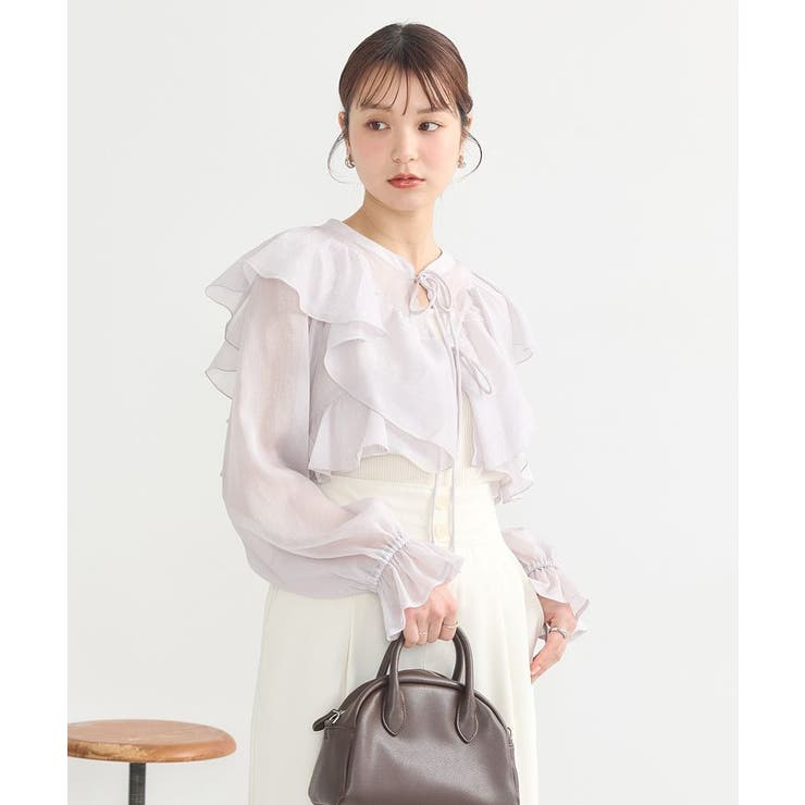 シアーラッフルショートボレロ | earth music&ecology  | 詳細画像17