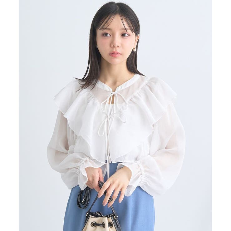 アイボリー | シアーラッフルショートボレロ | earth music&ecology