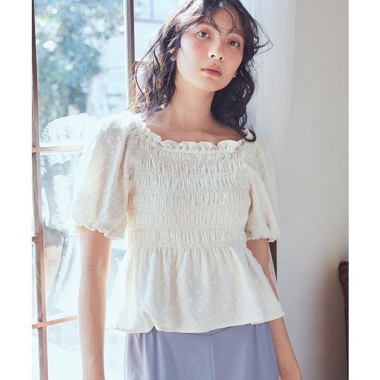 2wayオフショルジャガードブラウス[品番：EMEW0048646]｜earth