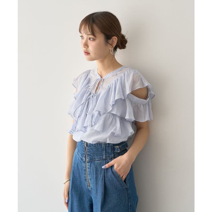 2WAYフリルブラウス | earth music&ecology  | 詳細画像2 