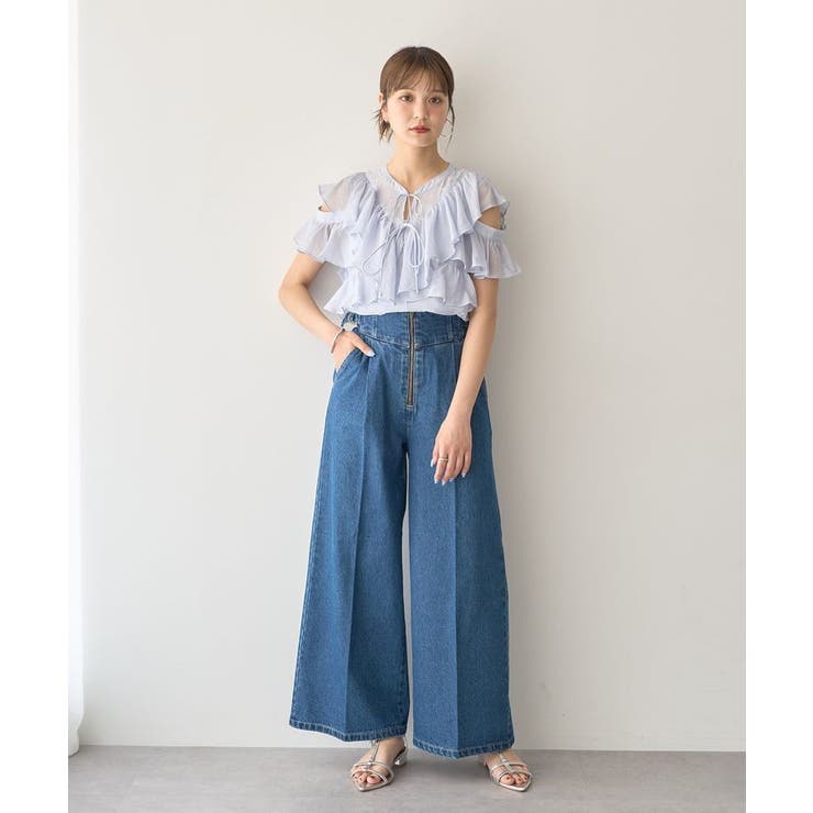 2WAYフリルブラウス | earth music&ecology  | 詳細画像3 