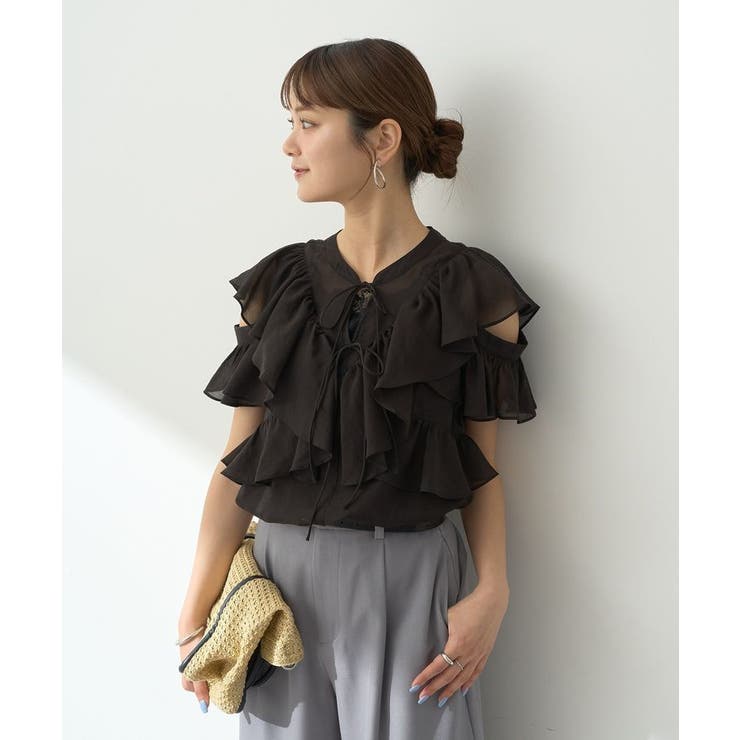 2WAYフリルブラウス | earth music&ecology  | 詳細画像8 