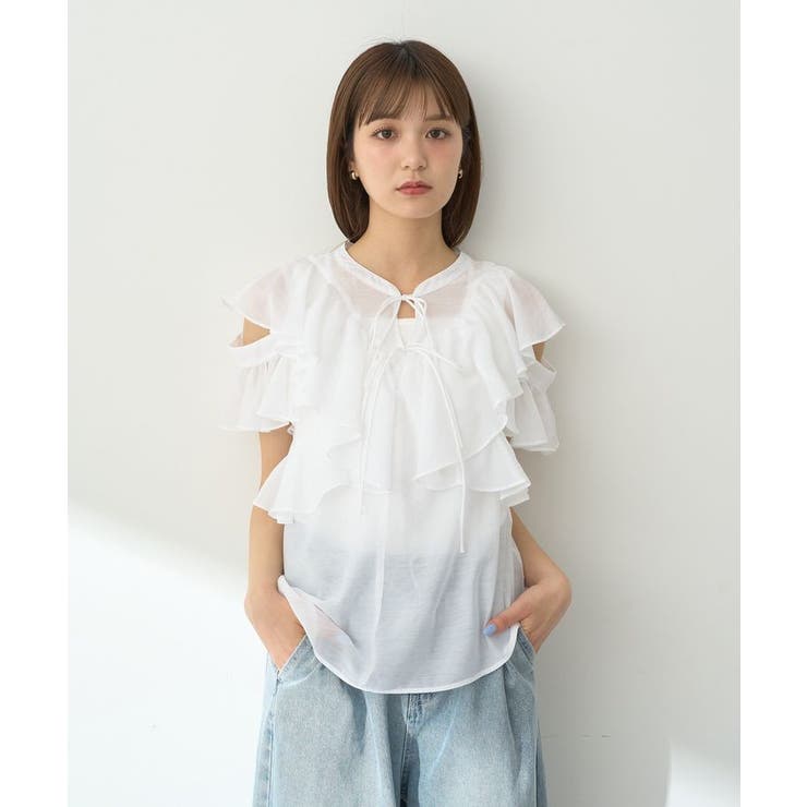 2WAYフリルブラウス | earth music&ecology  | 詳細画像25 