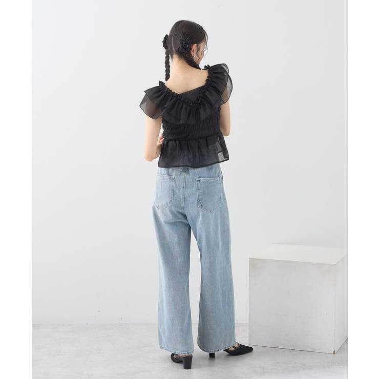 ダブルフリルノースリブラウス | earth music&ecology  | 詳細画像11 