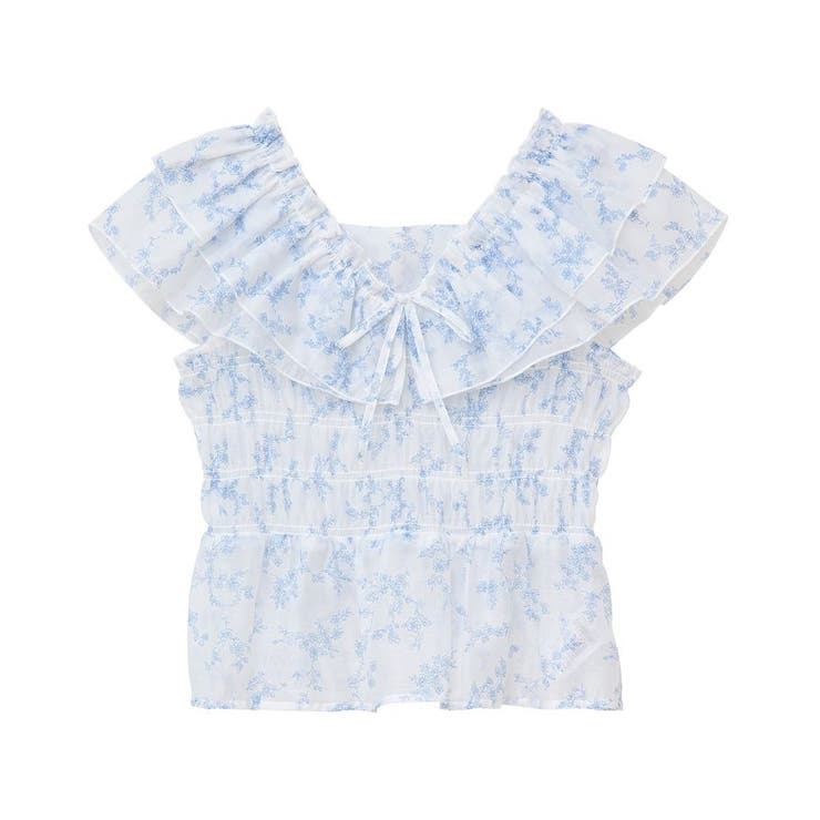 ダブルフリルノースリブラウス | earth music&ecology  | 詳細画像32 