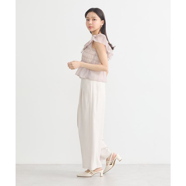 ダブルフリルノースリブラウス | earth music&ecology  | 詳細画像15 