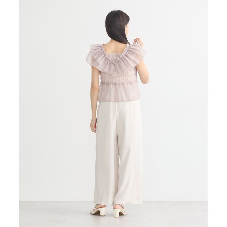 ダブルフリルノースリブラウス | earth music&ecology  | 詳細画像17 