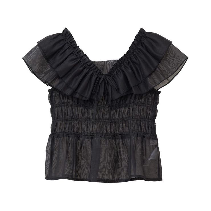 ダブルフリルノースリブラウス | earth music&ecology  | 詳細画像24 