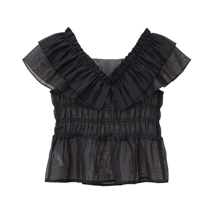 ダブルフリルノースリブラウス | earth music&ecology  | 詳細画像25 