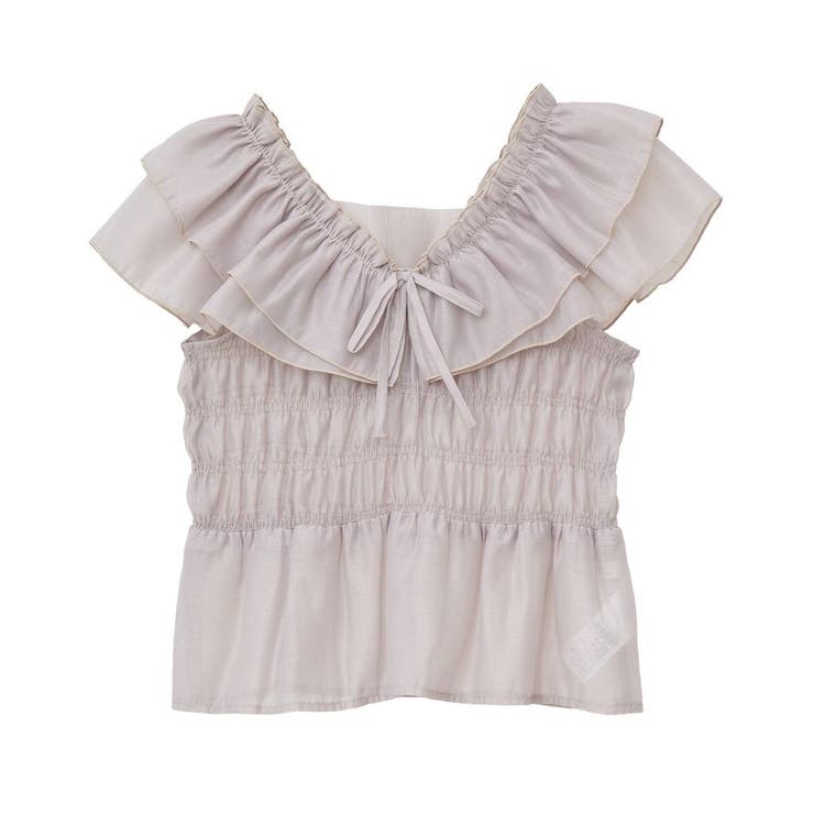 ダブルフリルノースリブラウス | earth music&ecology  | 詳細画像35 