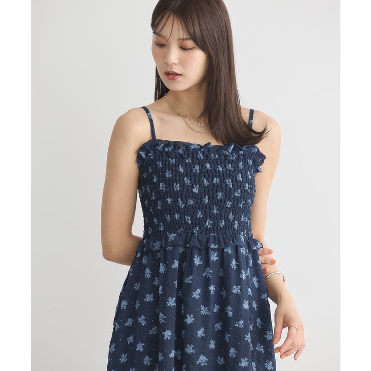 花柄シアーポップコーンキャミワンピース | earth music&ecology  | 詳細画像17 