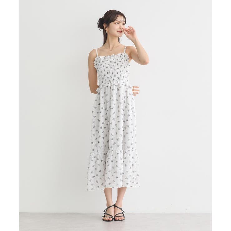 花柄シアーポップコーンキャミワンピース | earth music&ecology  | 詳細画像6 