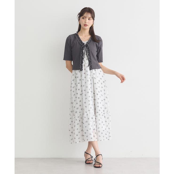 花柄シアーポップコーンキャミワンピース | earth music&ecology  | 詳細画像9 