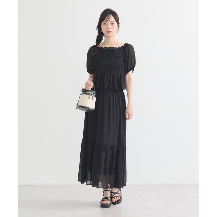 SET2点フロッキードットブラウス＋スカート | earth music&ecology  | 詳細画像10 