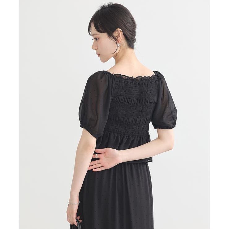 SET2点フロッキードットブラウス＋スカート | earth music&ecology  | 詳細画像15 