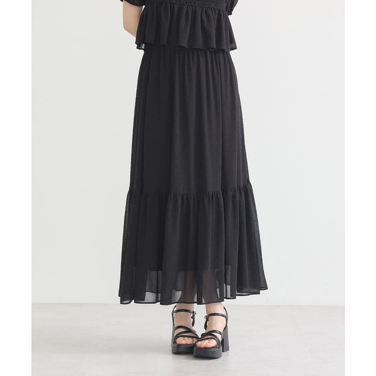 SET2点フロッキードットブラウス＋スカート | earth music&ecology  | 詳細画像16 