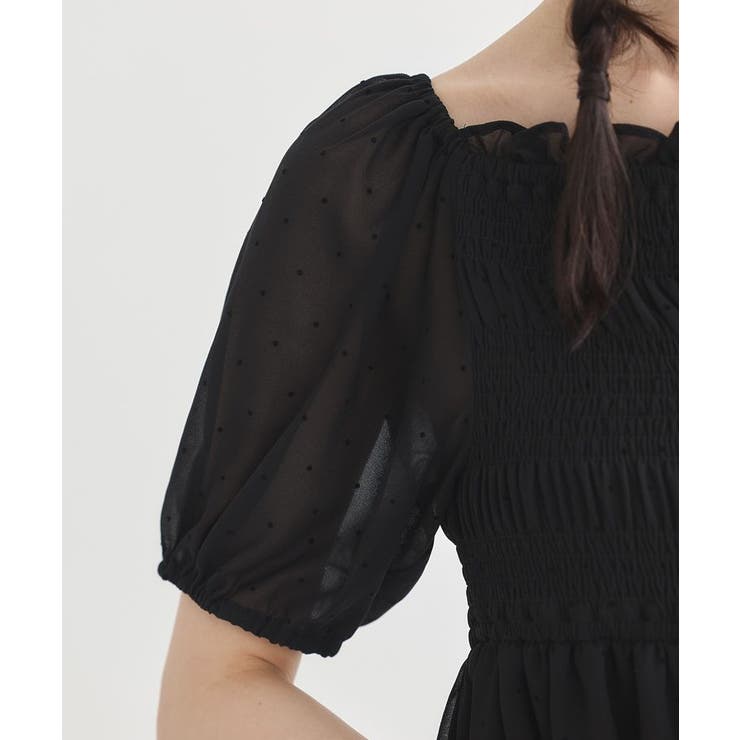 SET2点フロッキードットブラウス＋スカート | earth music&ecology  | 詳細画像20 