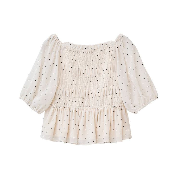 SET2点フロッキードットブラウス＋スカート | earth music&ecology  | 詳細画像24 